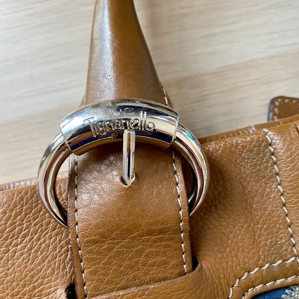 Tignanello Patchwork Handbag With Leather Trim - image 8